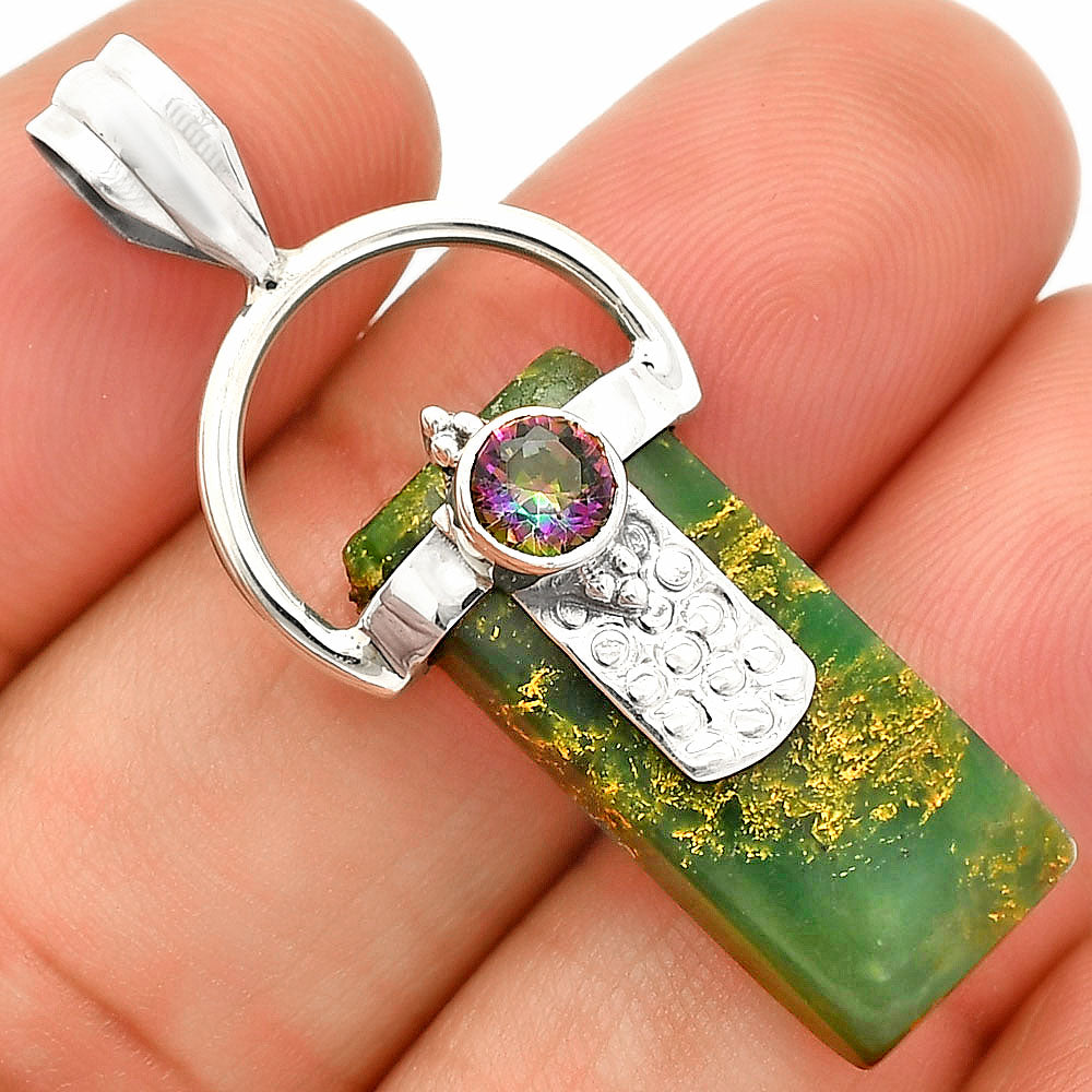 Green Fuchsite & Mystic Topaz Pendant P-1723 SDP149241