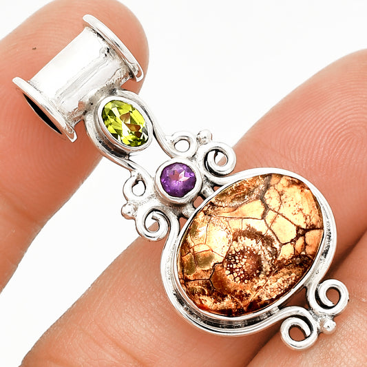 Mexican Bird Eye, Peridot & Amethyst Pendant P-1448 SDP149282