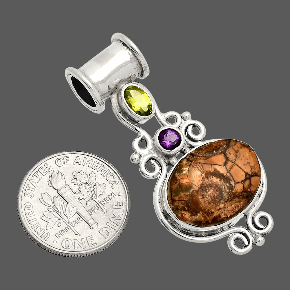 Mexican Bird Eye, Peridot & Amethyst Pendant P-1448 SDP149282