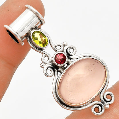 Rose Quartz, Peridot & Garnet Pendant P-1448 SDP149289