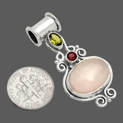 Rose Quartz, Peridot & Garnet Pendant P-1448 SDP149289
