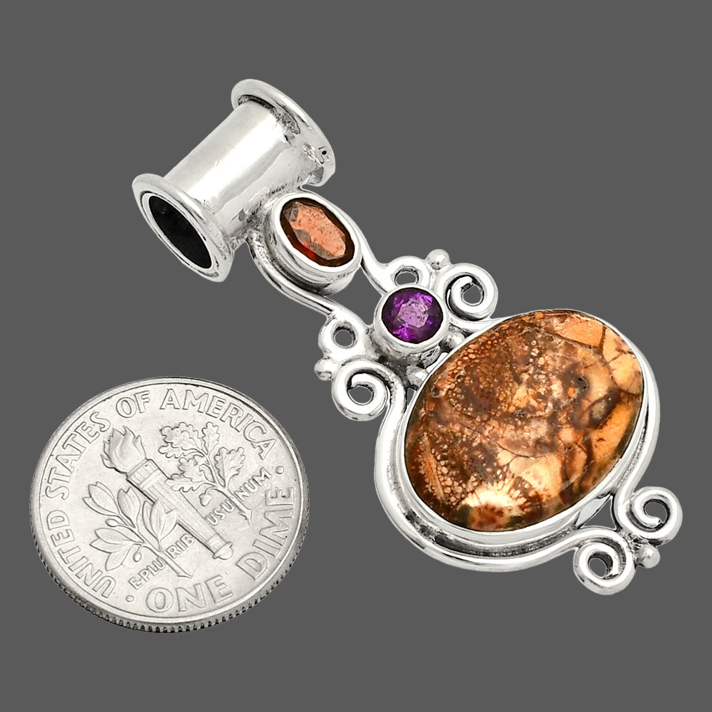 Mexican Bird Eye, Garnet & Amethyst Pendant P-1448 SDP149294