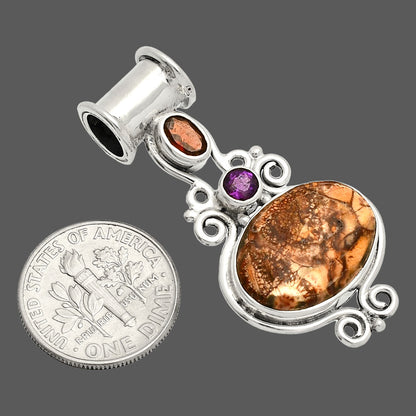Mexican Bird Eye, Garnet & Amethyst Pendant P-1448 SDP149294