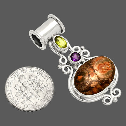 Mexican Bird Eye, Peridot & Amethyst Pendant P-1448 SDP149297