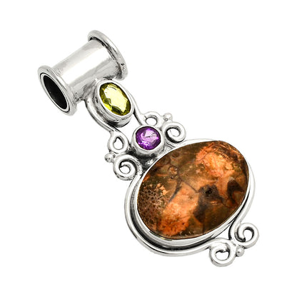 Mexican Bird Eye, Peridot & Amethyst Pendant P-1448 SDP149317