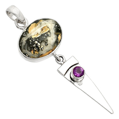 Natural Maligano Jasper & Amethyst Pendant P-1474 SDP149394