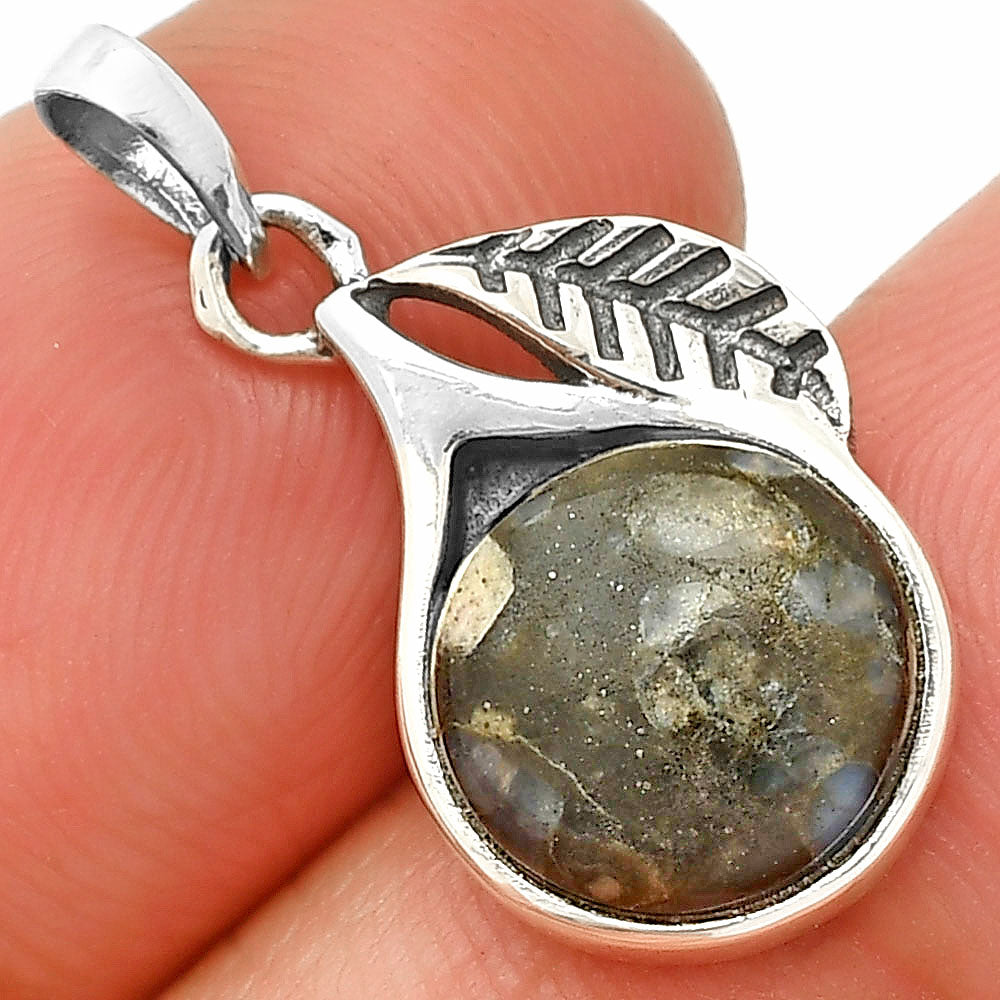 Leaf Llanite Blue Opal Crystal Sphere Pendant P-1105 SDP149432