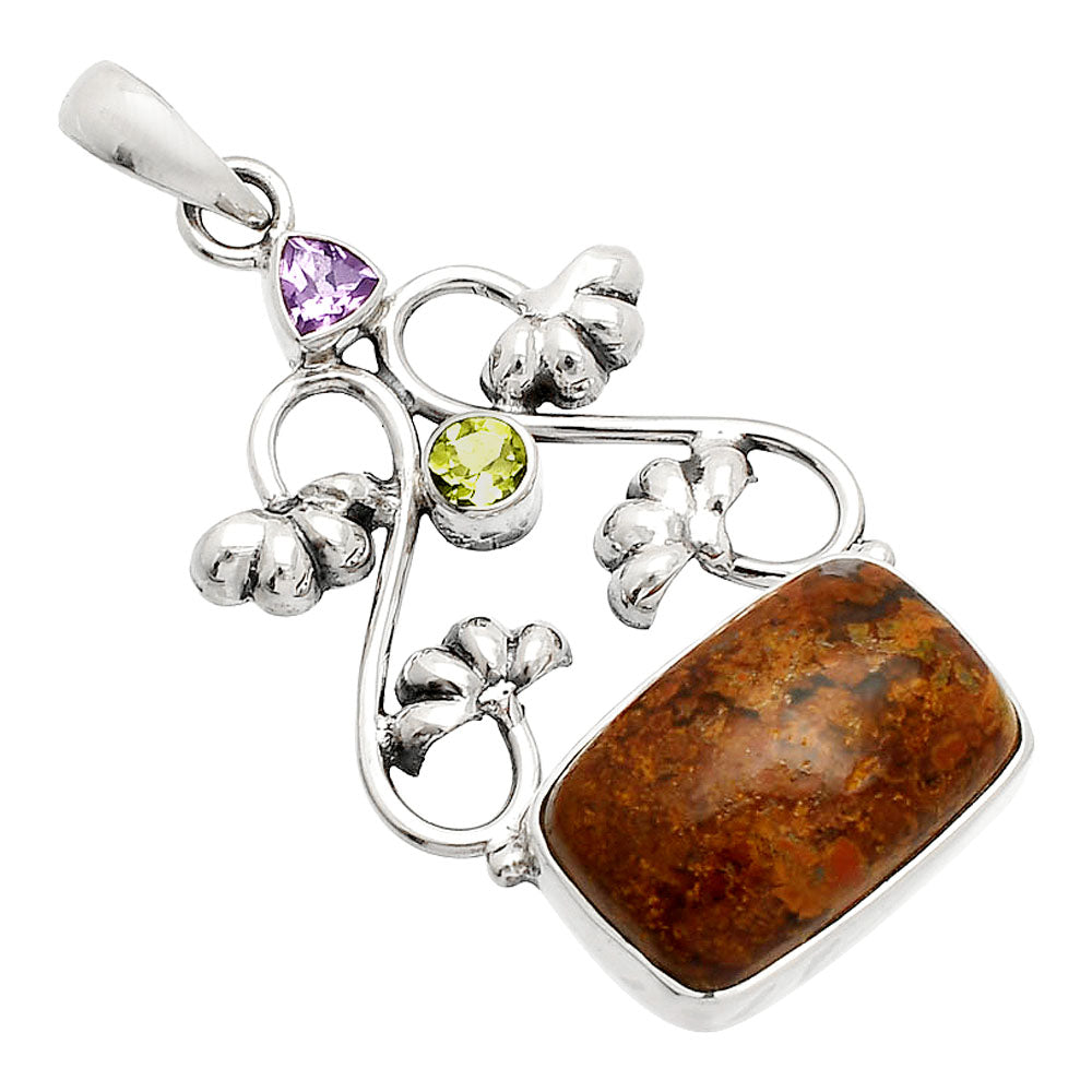 Rare Cady Mountain Agate, Amethyst & Peridot Pendant P-1294 SDP149494