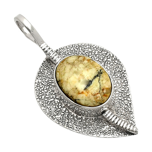 Authentic White Buffalo Turquoise Nevada Pendant P-1218 SDP149514