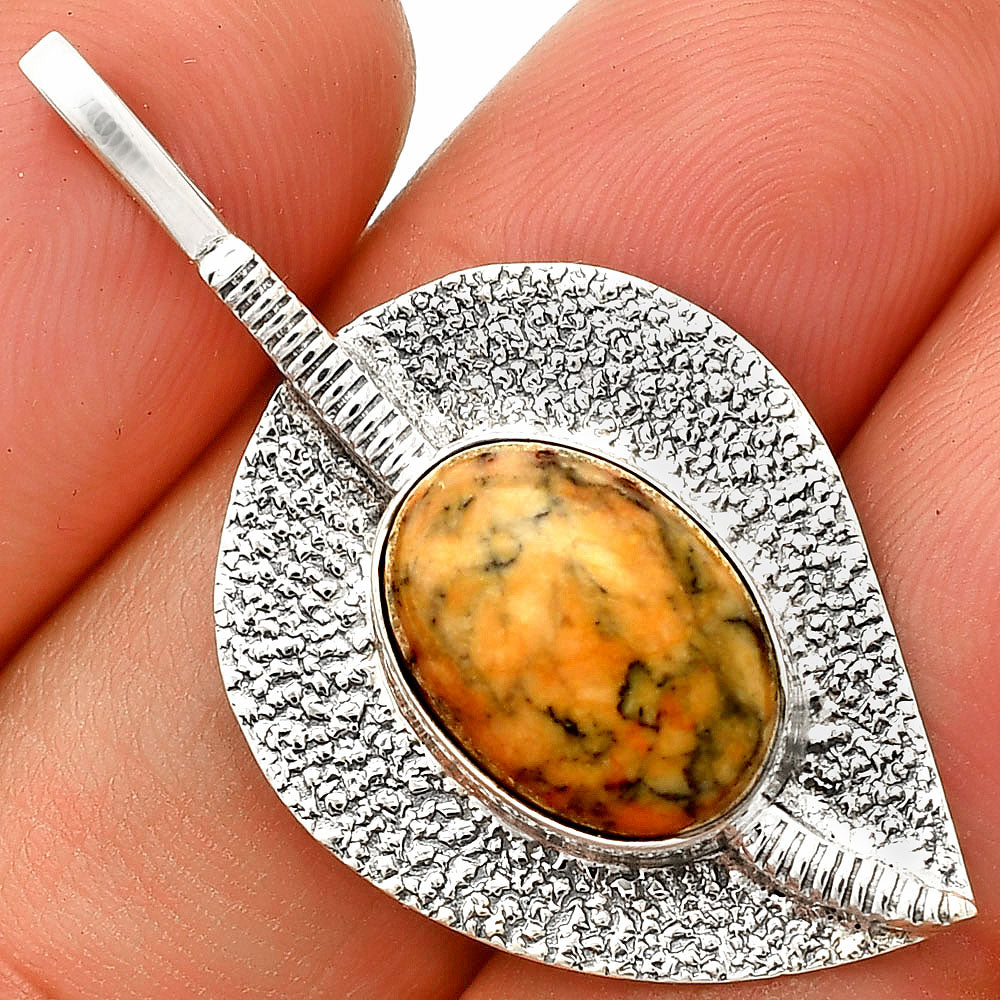 Natural Honey Dendritic Opal Pendant P-1218 SDP149562