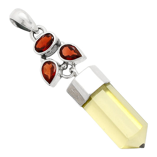 Natural Lemon Quartz & Garnet Point Pendant P-1307 SDP149589