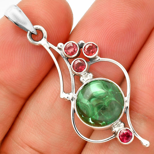Malachite Eye - Congo & Garnet Pendant P-1037 SDP149637