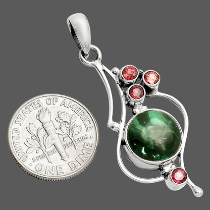 Malachite Eye - Congo & Garnet Pendant P-1037 SDP149637