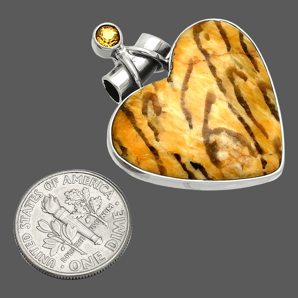 Heart - Septarian - Dragon Stone & Citrine Pendant P-1159 SDP149653