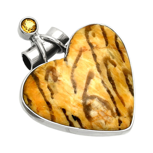 Heart - Septarian - Dragon Stone & Citrine Pendant P-1159 SDP149653
