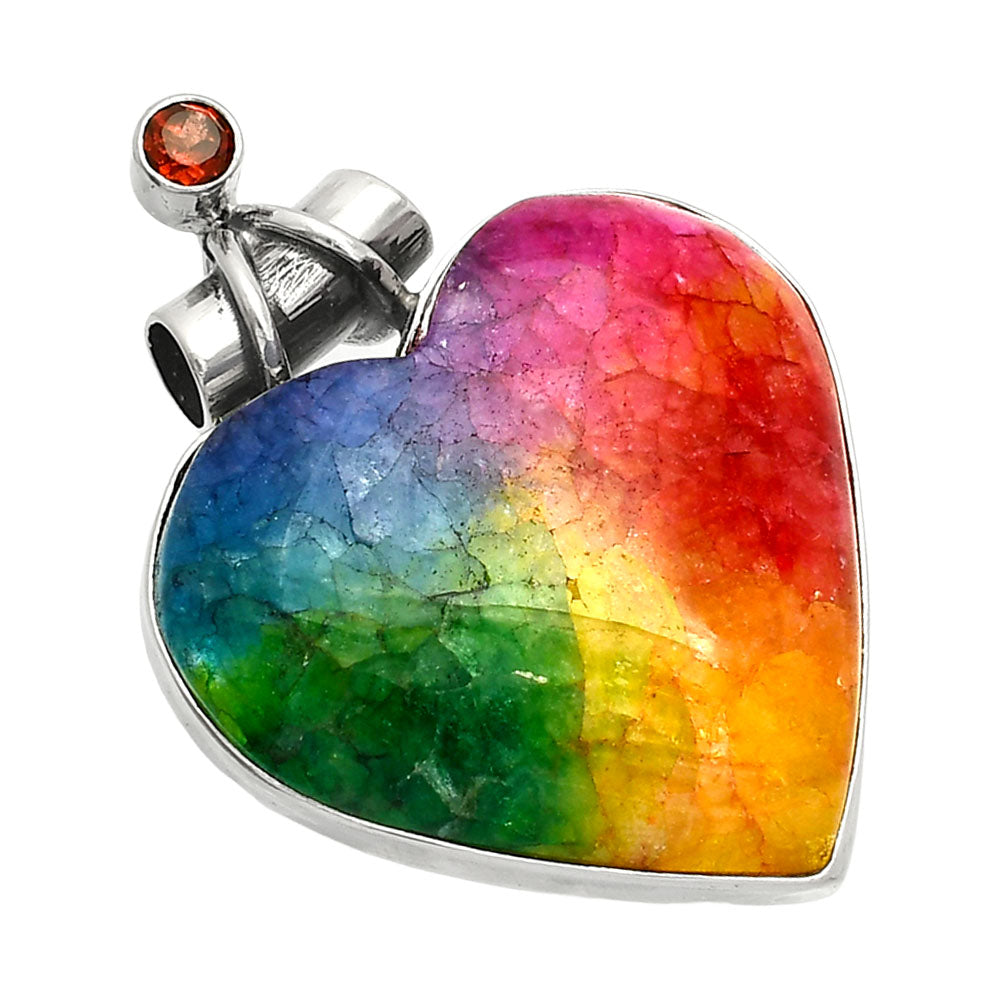 Heart - Multi Solar Quartz & Garnet Pendant P-1159 SDP149673