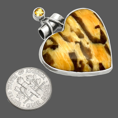 Heart - Septarian - Dragon Stone & Citrine Pendant P-1159 SDP149684
