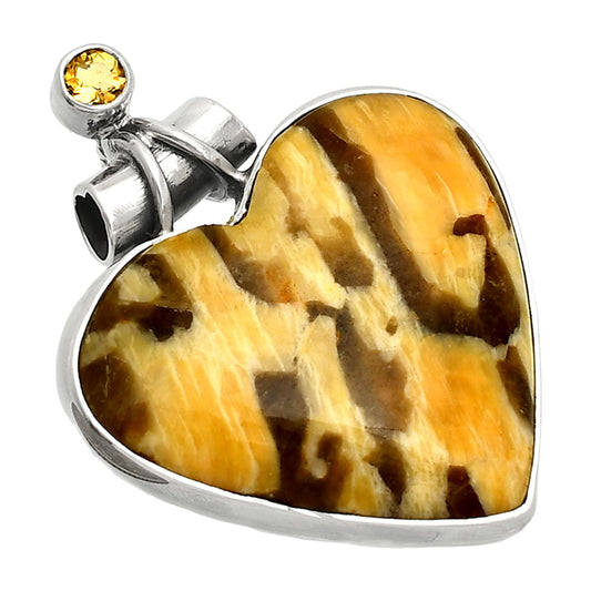 Heart - Septarian - Dragon Stone & Citrine Pendant P-1159 SDP149684