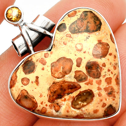 Heart - Leopardite Jasper & Citrine Pendant P-1159 SDP149716