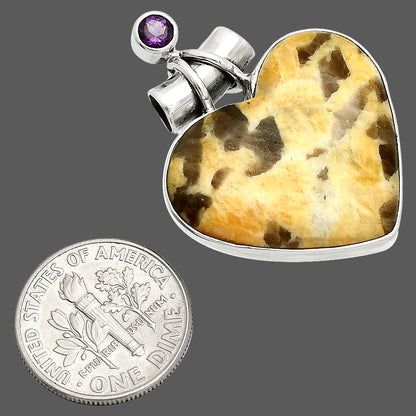 Heart - Septarian - Dragon Stone & Amethyst Pendant P-1159 SDP149740