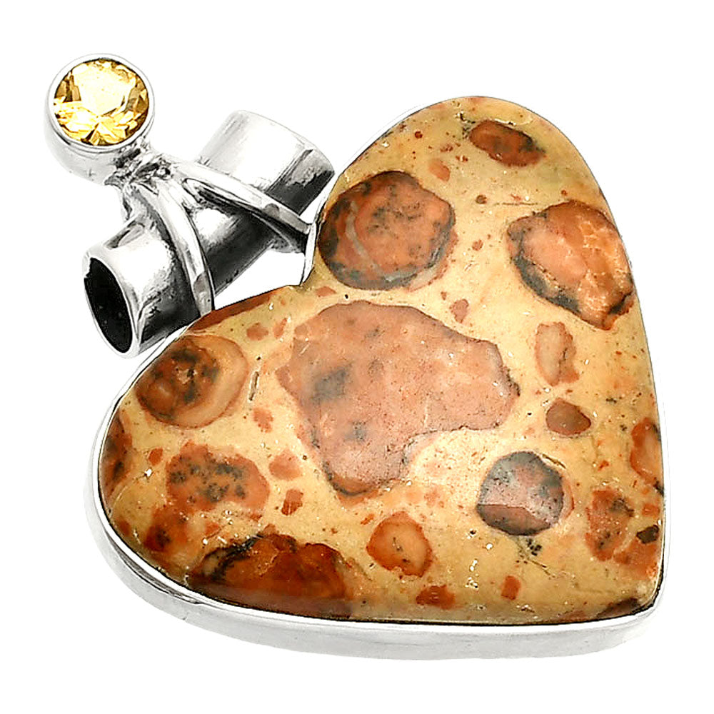 Heart - Leopardite Jasper & Citrine Pendant P-1159 SDP149751