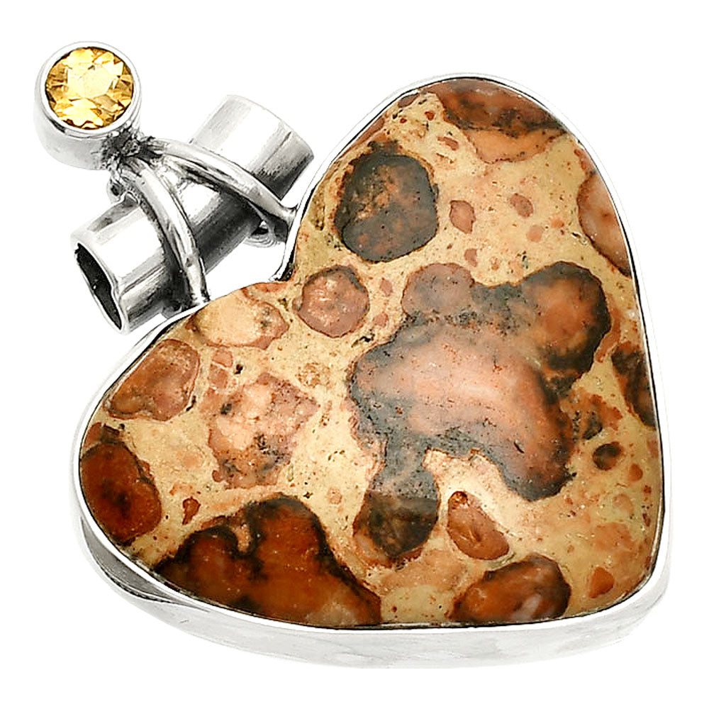Heart - Leopardite Jasper & Citrine Pendant P-1159 SDP149766