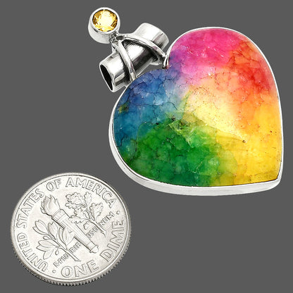 Heart - Multi Solar Quartz & Citrine Pendant P-1159 SDP149774