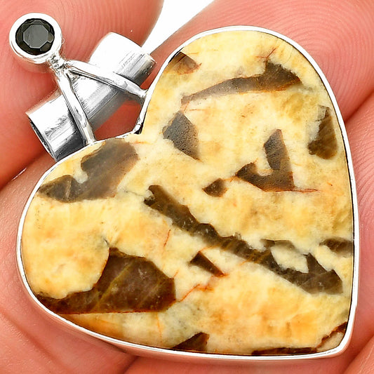 Heart - Septarian - Dragon Stone & Black Onyx Pendant P-1159 SDP149778