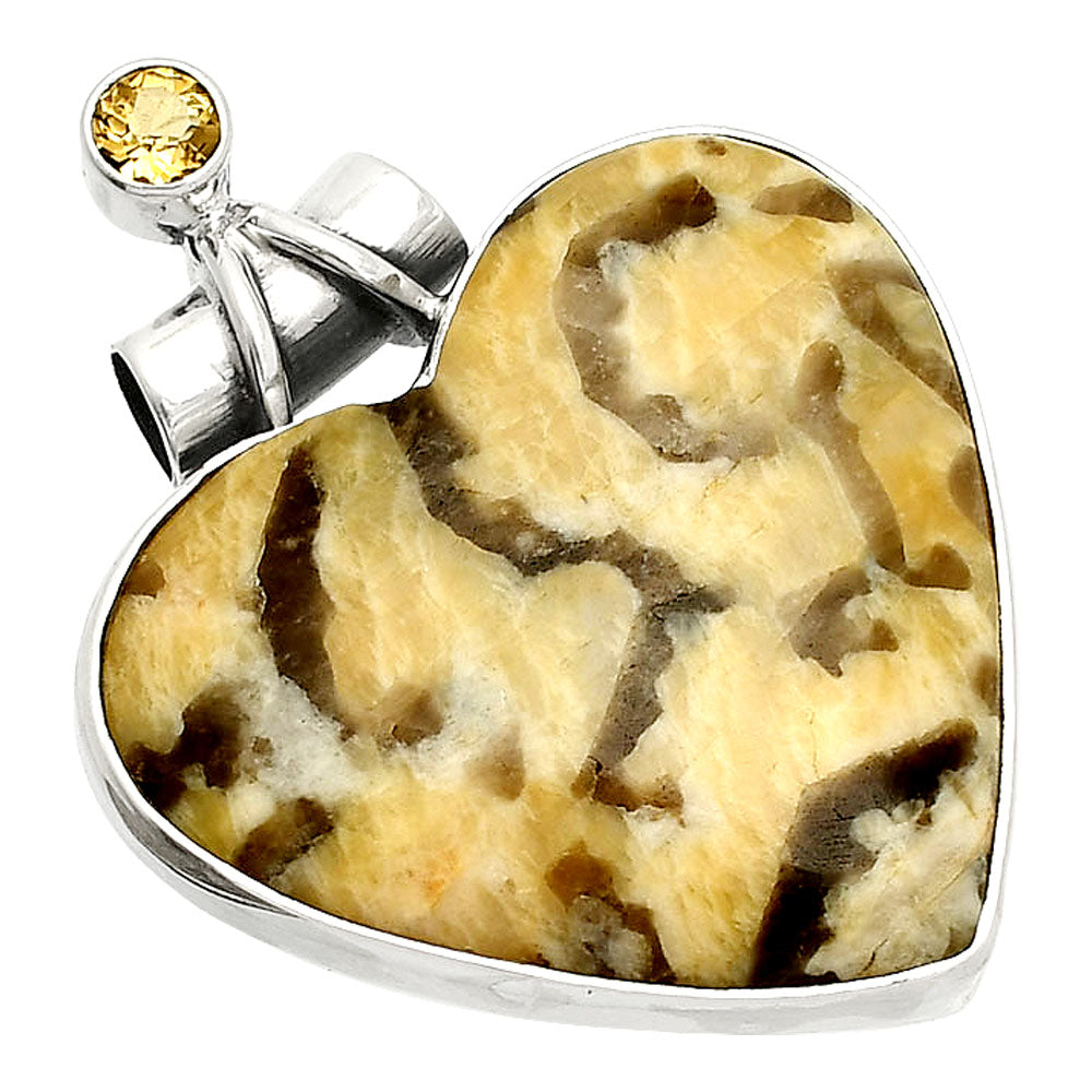 Heart - Septarian - Dragon Stone & Citrine Pendant P-1159 SDP149781