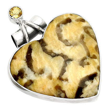 Heart - Septarian - Dragon Stone & Citrine Pendant P-1159 SDP149781