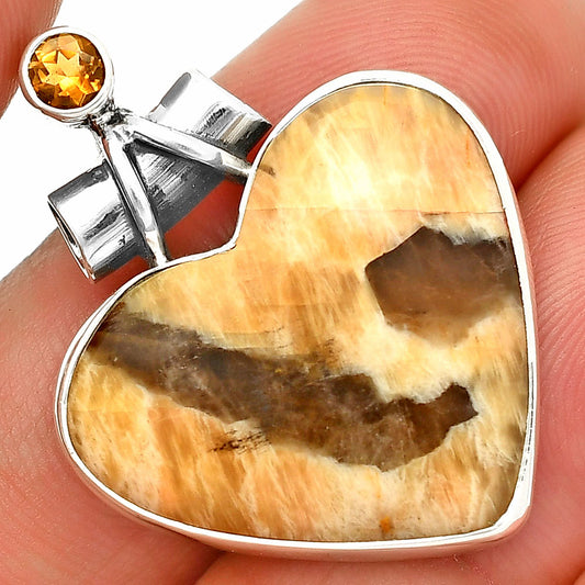 Heart - Septarian - Dragon Stone & Citrine Pendant P-1159 SDP149788