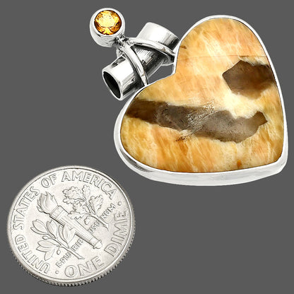 Heart - Septarian - Dragon Stone & Citrine Pendant P-1159 SDP149788