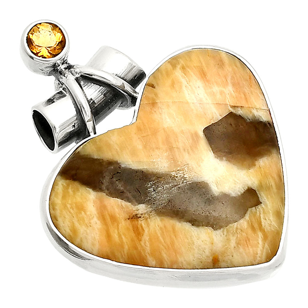 Heart - Septarian - Dragon Stone & Citrine Pendant P-1159 SDP149788