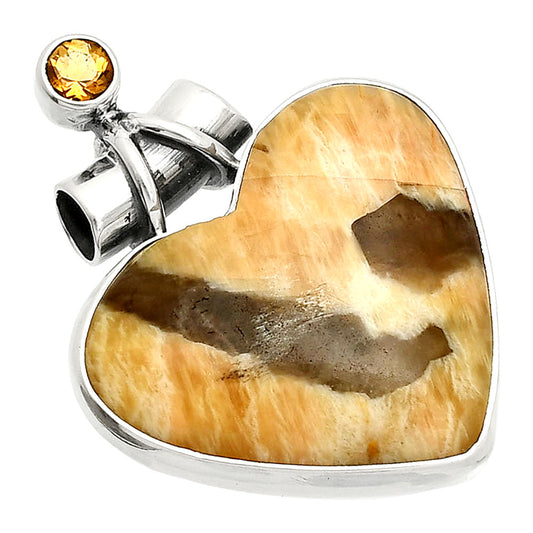 Heart - Septarian - Dragon Stone & Citrine Pendant P-1159 SDP149788