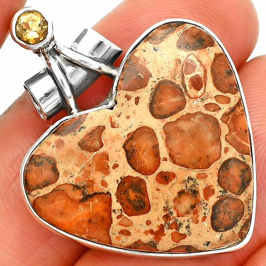 Heart - Leopardite Jasper & Citrine Pendant P-1159 SDP149790