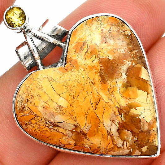 Heart - Brecciated Mookaite & Citrine Pendant P-1159 SDP149794
