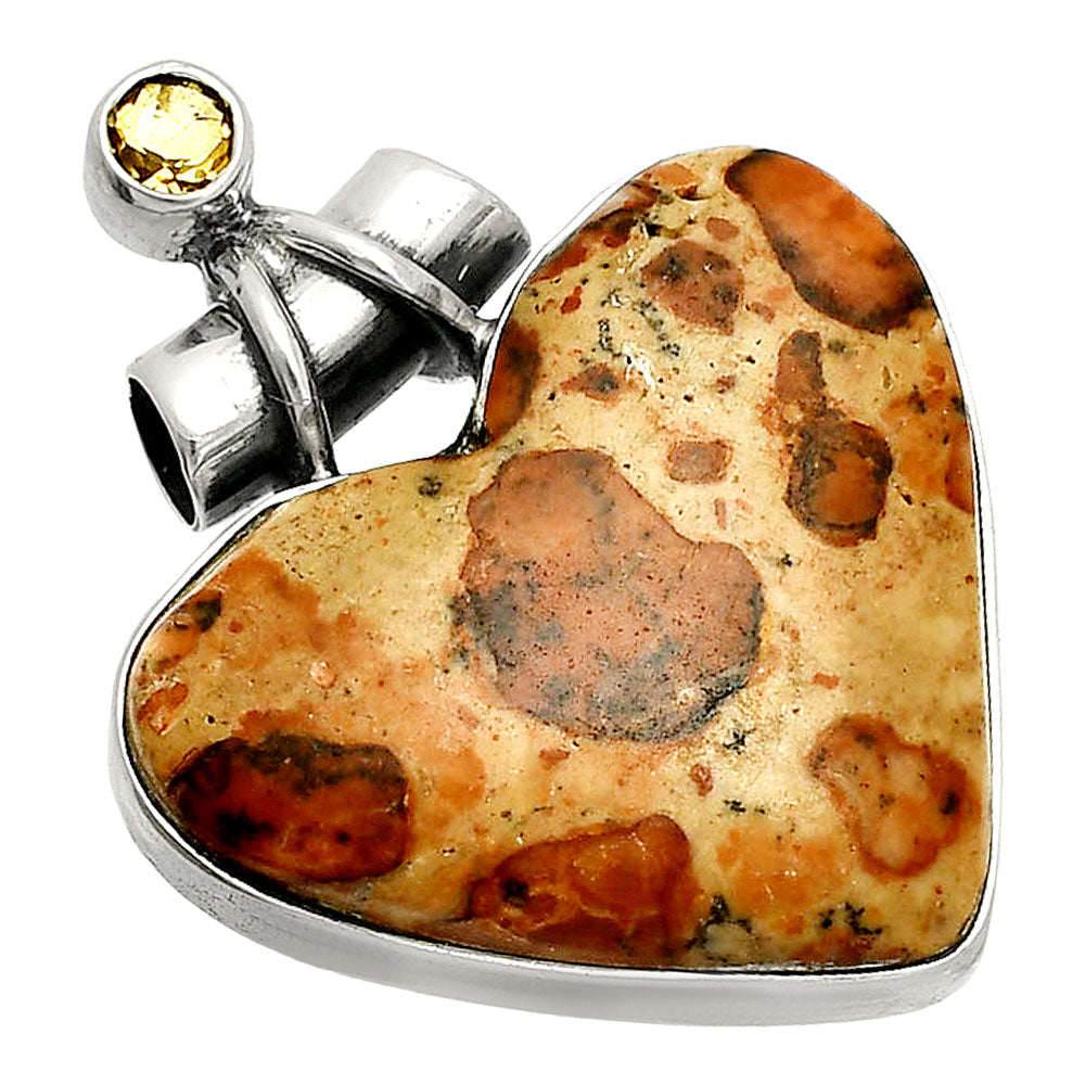 Heart - Leopardite Jasper & Citrine Pendant P-1159 SDP149819