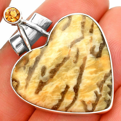 Heart - Septarian - Dragon Stone & Citrine Pendant P-1159 SDP149820