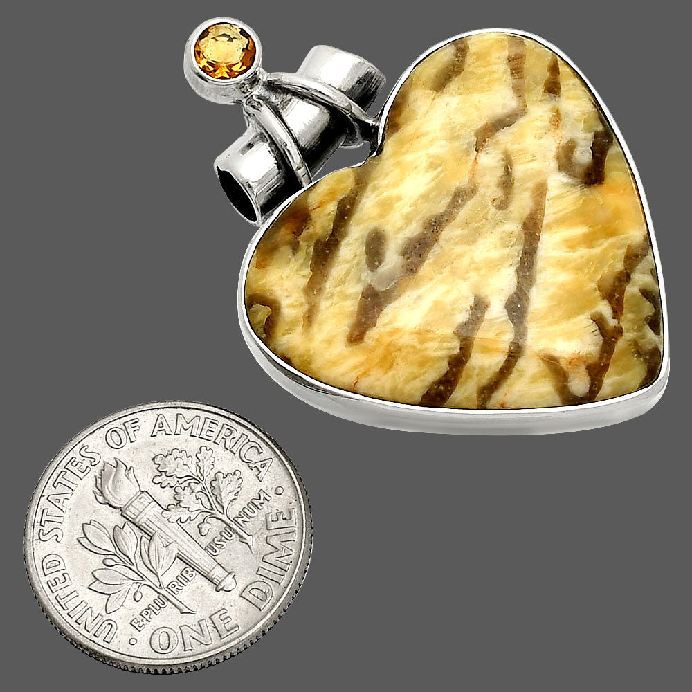 Heart - Septarian - Dragon Stone & Citrine Pendant P-1159 SDP149820