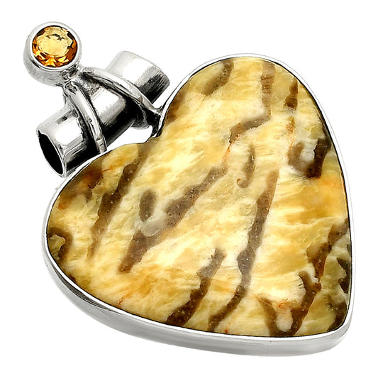 Heart - Septarian - Dragon Stone & Citrine Pendant P-1159 SDP149820