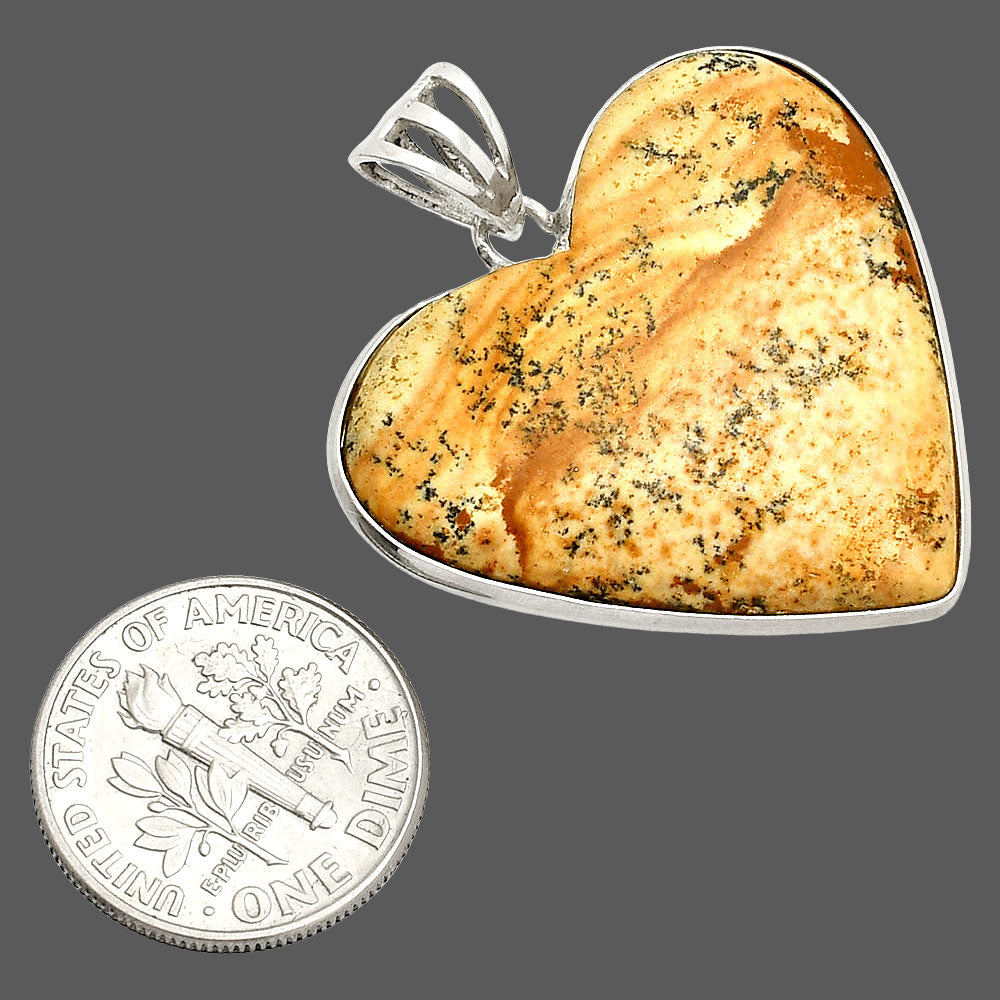 Heart - Natural Picture Jasper Pendant P-1043 SDP149893