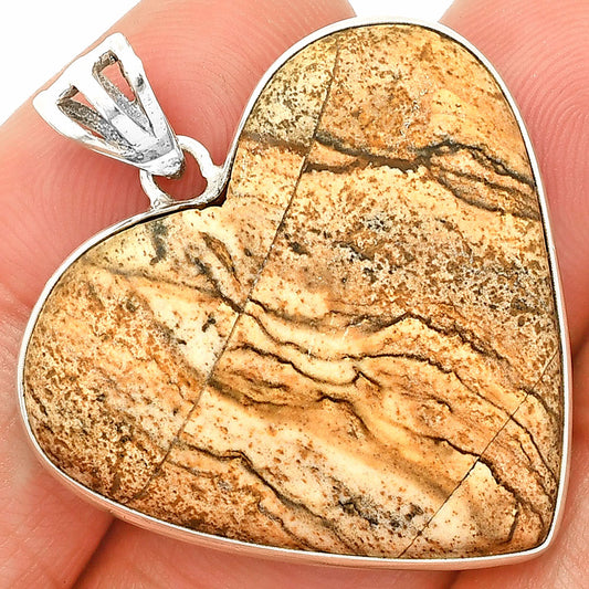 Heart - Natural Picture Jasper Pendant P-1043 SDP149917