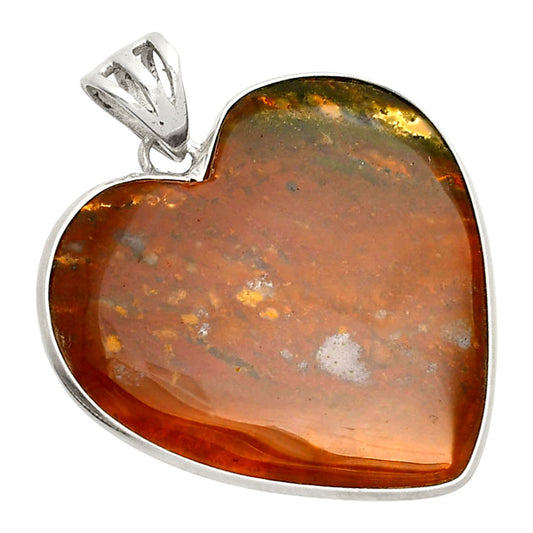 Heart - Natural Texas Moss Agate Pendant P-1043 SDP149978