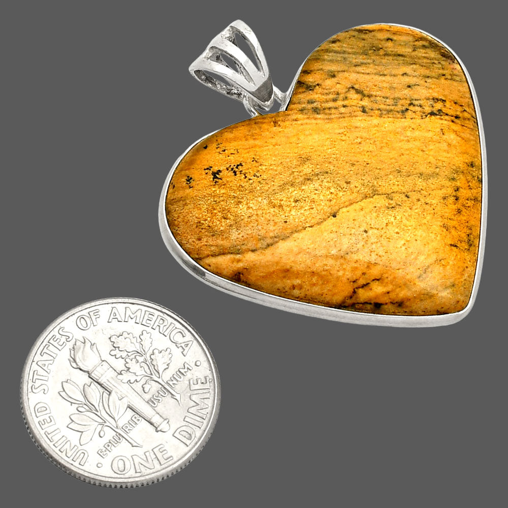 Heart - Natural Picture Jasper Pendant P-1043 SDP149979