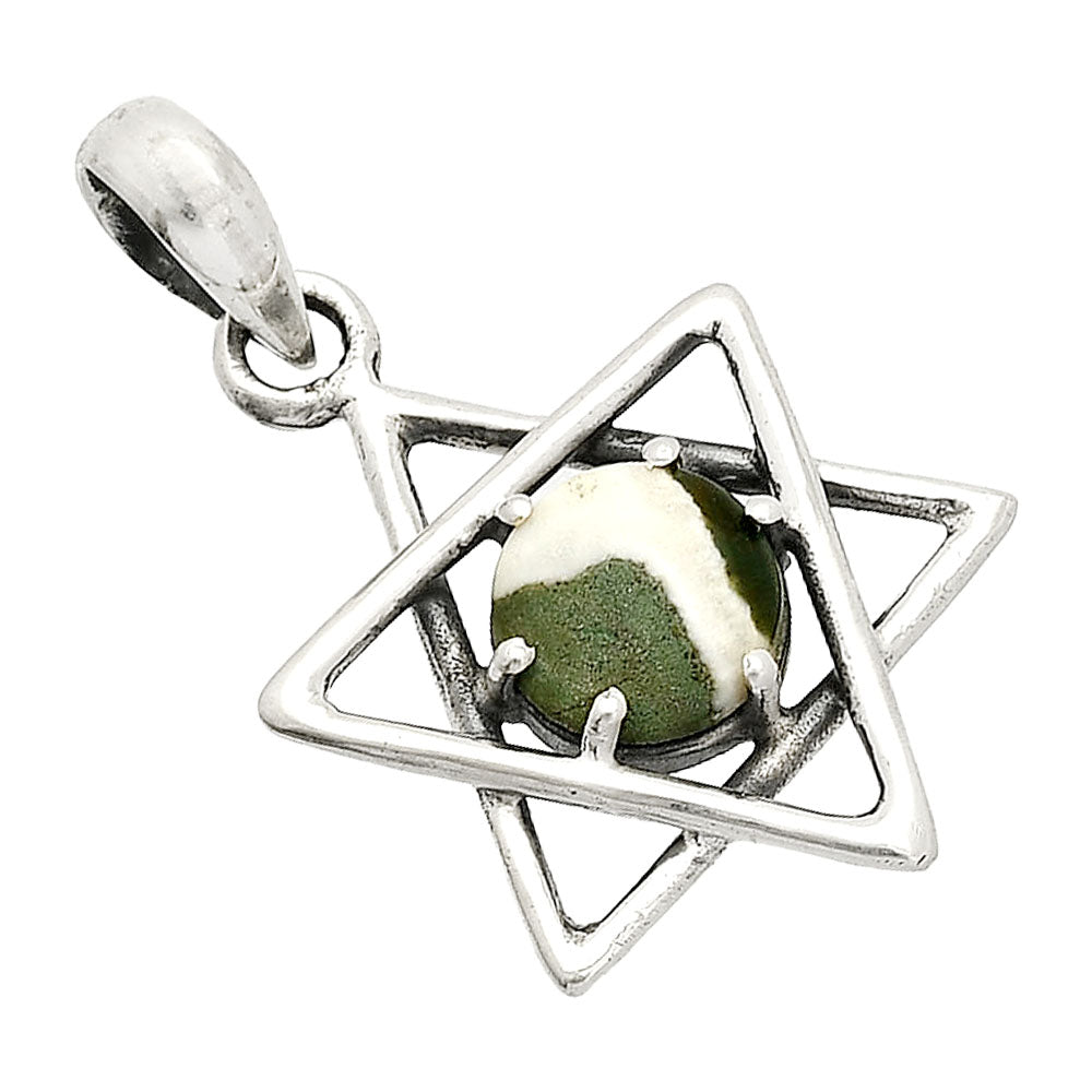 Star of David - Natural Larsonite Jasper Pendant P-1004 SDP150020