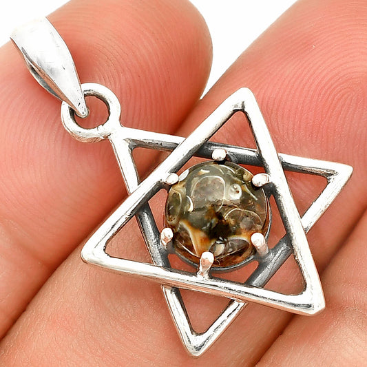 Star of David - Natural Turtella Jasper - USA Pendant P-1004 SDP150066