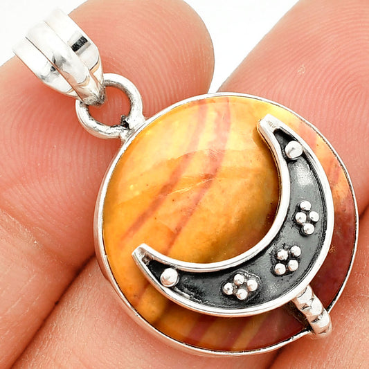 Crescent Moon - Snake Skin Jasper Pendant P-1719 SDP150238