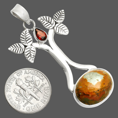 Rare Cady Mountain Agate & Garnet Pendant P-1420 SDP150246