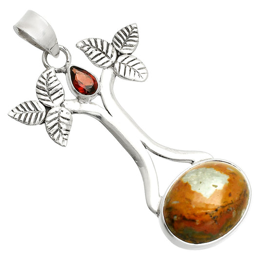 Rare Cady Mountain Agate & Garnet Pendant P-1420 SDP150246