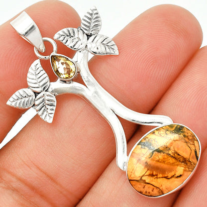 Maligano Jasper - Indonesia & Citrine Pendant P-1420 SDP150248